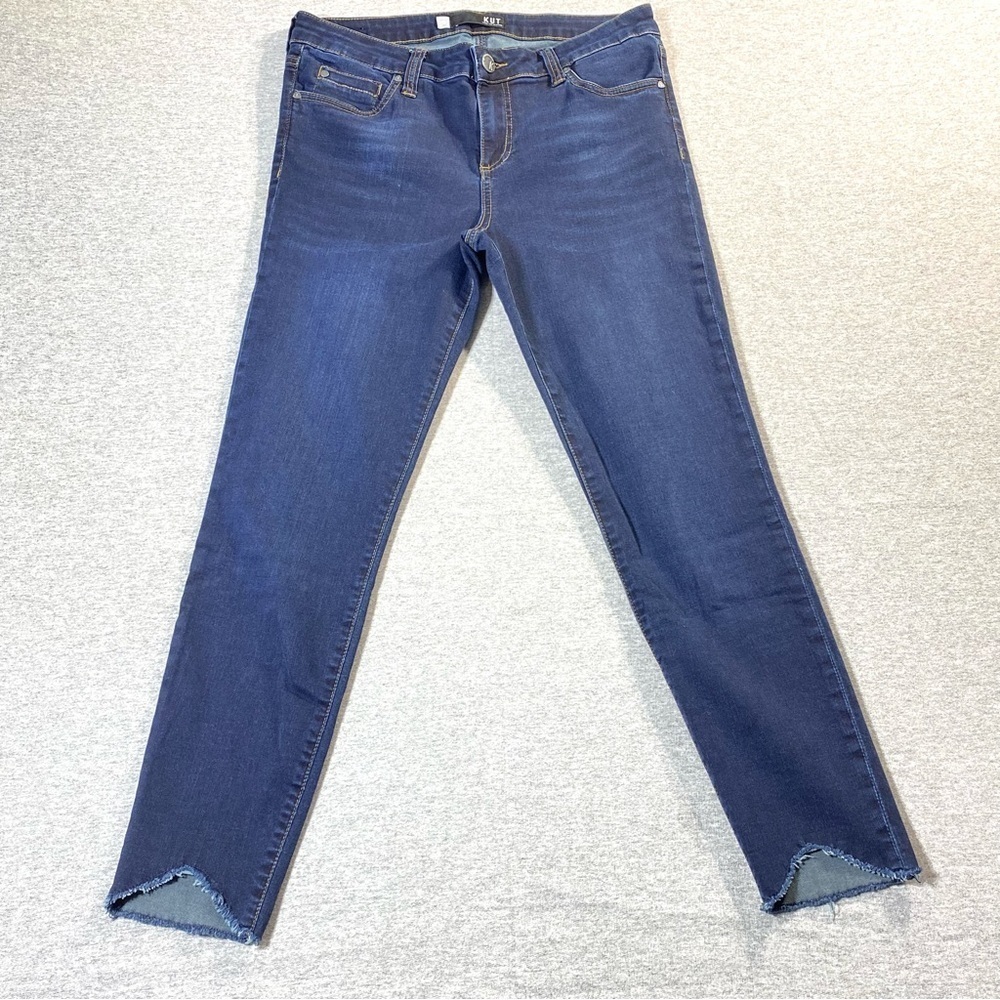 Kut From The Kloth Jeans Womens 10 Blue Connie Ankle Skinny Frayed Hem Denim - Picture 1 of 15